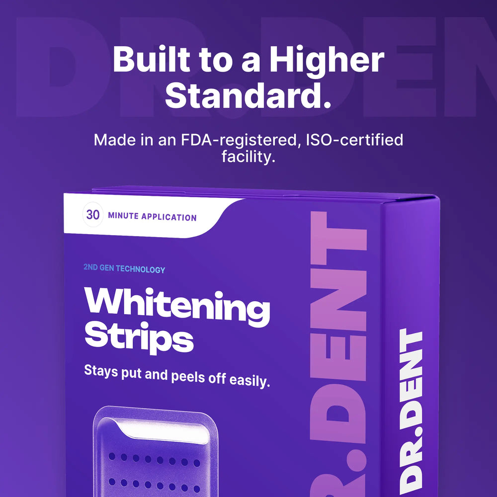 DRDENT Purple Teeth Whitening Strips - 7/21 Whitening Sessions - Non Sensitive Teeth Whitening - Peroxide-Free — image 9