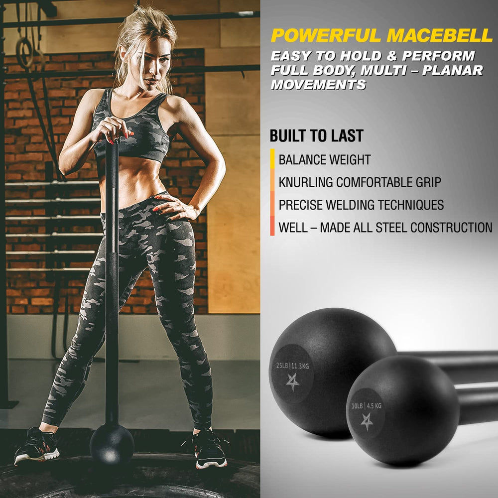Steel Mace Bell for Strength Training, Support Full Body, Muscles, Shoulder, Grips & Forearms Workouts, Stretching 5, 7, 10, 15, 20, 25, 30 LB for Woman & Man — image 4