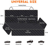 Dog Car Seat Cover, Back Seat Cover for Dogs Pet Car Seat Protector | Waterproof Rear Seat Cover Durable Car Seat Cover, Fits Middle Armrest for Most Cars Suvs Trucks (53” Width)- Black — image 3
