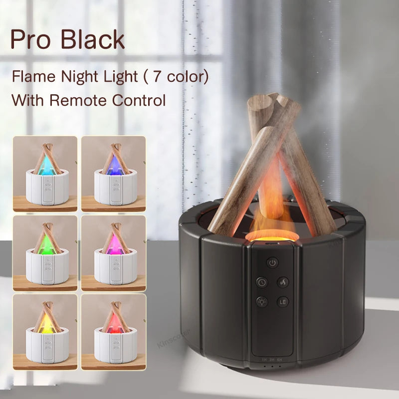 KINSCOTER Simulated Flame Aroma Diffuser Bonfire Air Humidifier Ultrasonic Cool Mist Maker Fogger LED Essential Oil Lamp Difusor — image 8