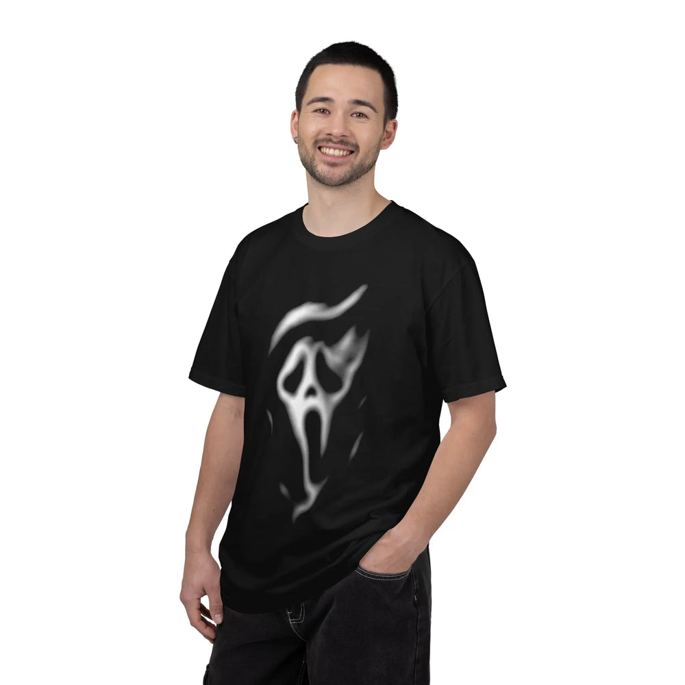 Ghostface Smoke Face T-Shirt , Comfort Colors Tee, Horror Mask Graphic, Spooky Halloween Tee — image 3
