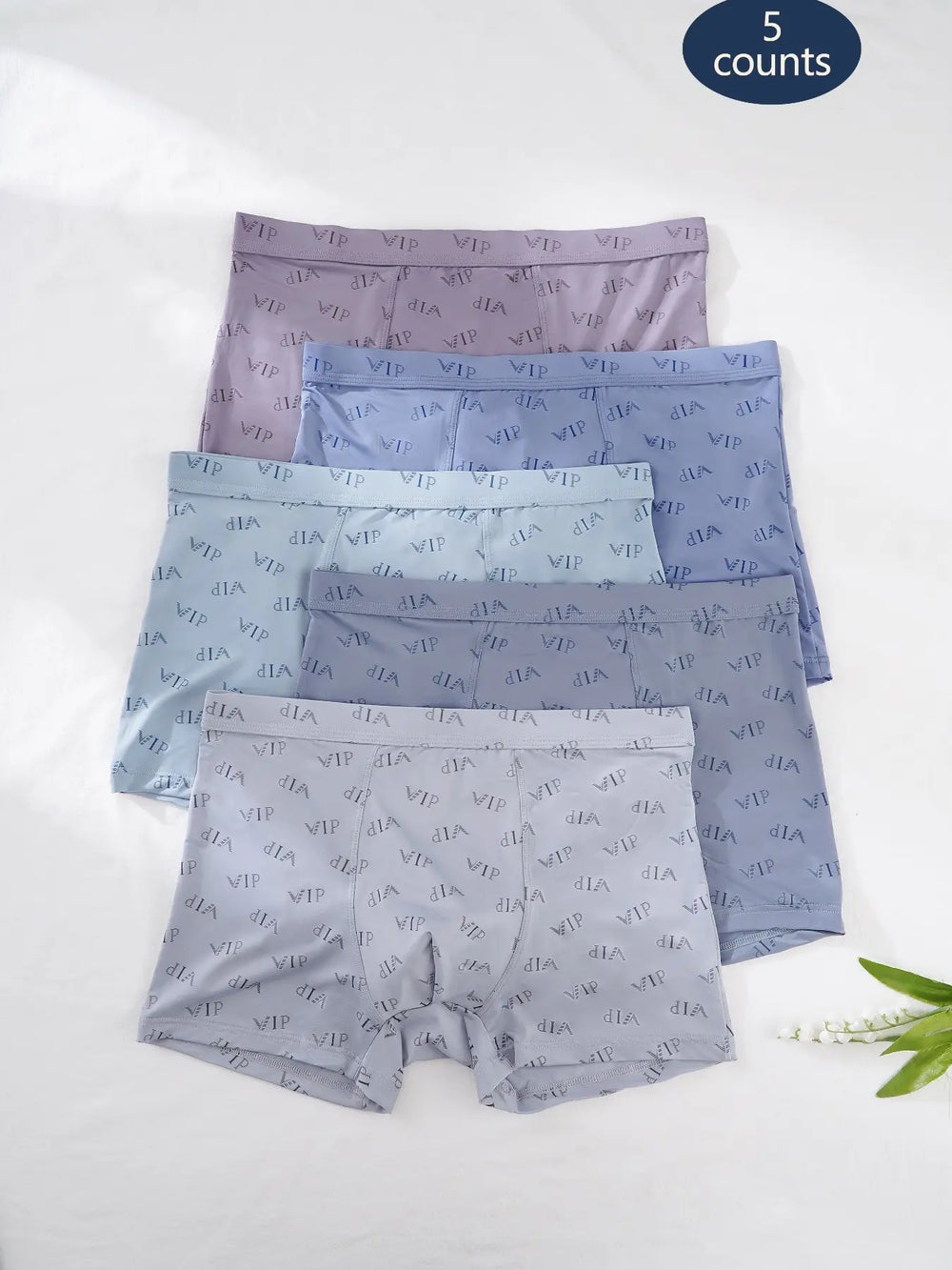 Men'S "VIP" Letter Solid Breathable Boxer Briefs, Regular Fit Casual Stylish Panties, Fashion Comfortable Underwear Set, Summer Outfits 2024 — image 6