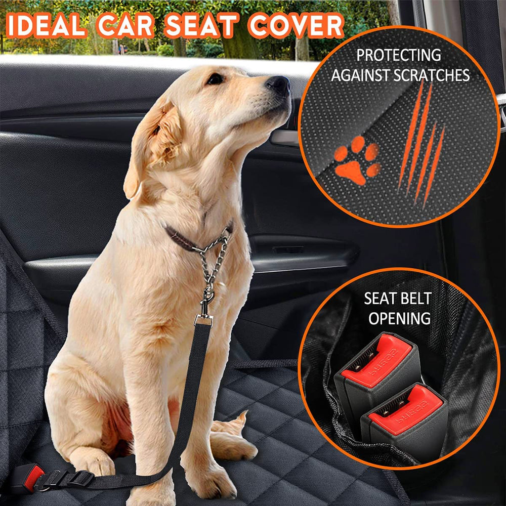 Dog Car Seat Cover, Back Seat Cover for Dogs Pet Car Seat Protector | Waterproof Rear Seat Cover Durable Car Seat Cover, Fits Middle Armrest for Most Cars Suvs Trucks (53” Width)- Black — image 5