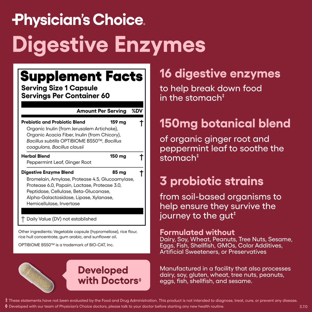 Physician'S Choice Digestive Enzymes - Bloating & Mealtime Discomfort Support with Probiotics + Prebiotics for Digestion & Gut Health — image 7