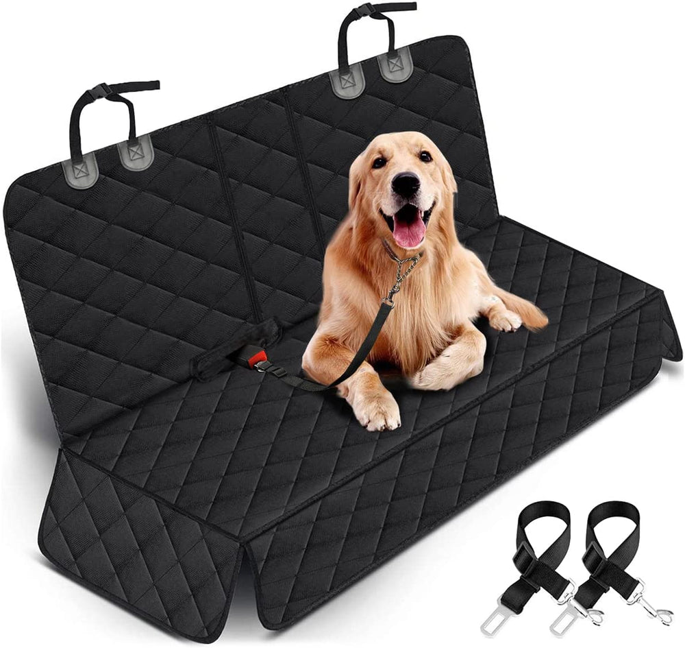 Dog Car Seat Cover, Back Seat Cover for Dogs Pet Car Seat Protector | Waterproof Rear Seat Cover Durable Car Seat Cover, Fits Middle Armrest for Most Cars Suvs Trucks (53” Width)- Black — image 1