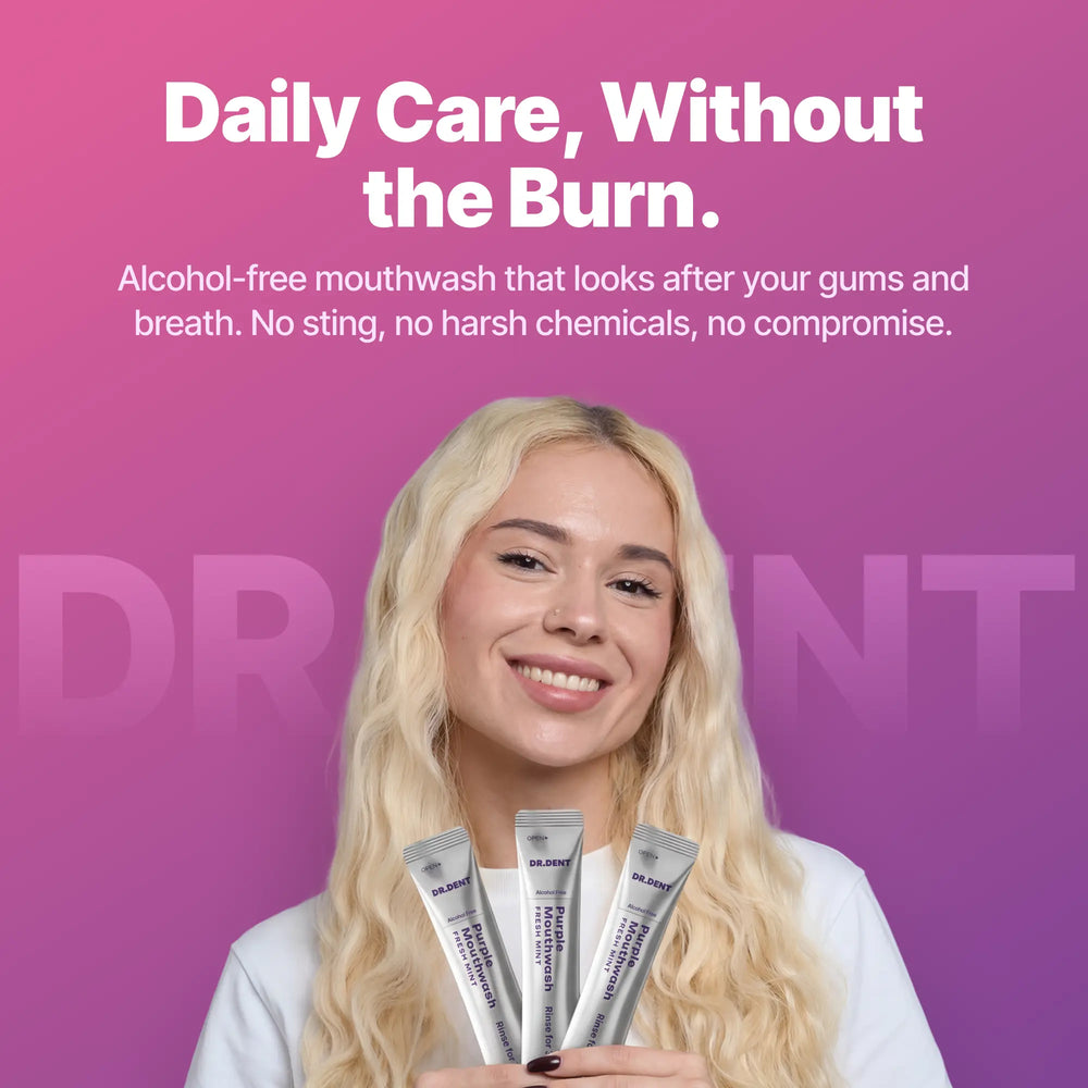 DR.DENT Purple Mouthwash - Sachets 20 Pack - Peroxide-Free - Alcohol Free - Vegan Mint — image 2