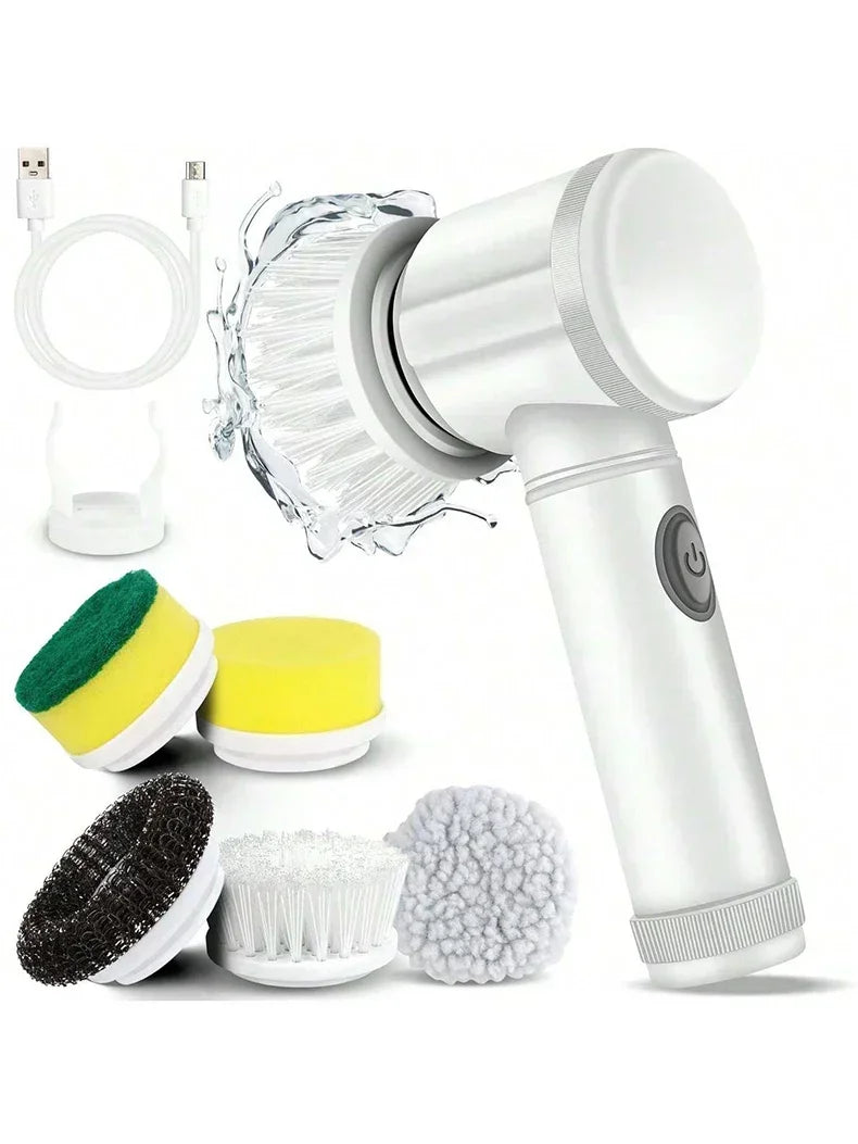 Electric Spin Scrubber Cordless Spin Scrubber with 5 Replaceable Brush Heads Electric Cleaning Brush Cleaning Tools — image 7