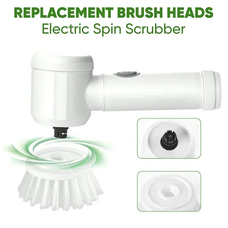Electric Spin Scrubber Cordless Spin Scrubber with 5 Replaceable Brush Heads Electric Cleaning Brush Cleaning Tools — image 3