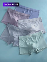 Men'S "VIP" Letter Solid Breathable Boxer Briefs, Regular Fit Casual Stylish Panties, Fashion Comfortable Underwear Set, Summer Outfits 2024 — image 2