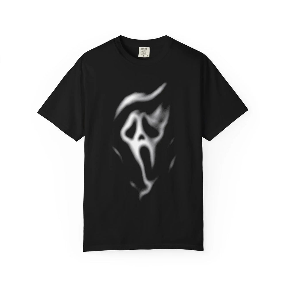 Ghostface Smoke Face T-Shirt , Comfort Colors Tee, Horror Mask Graphic, Spooky Halloween Tee — image 1