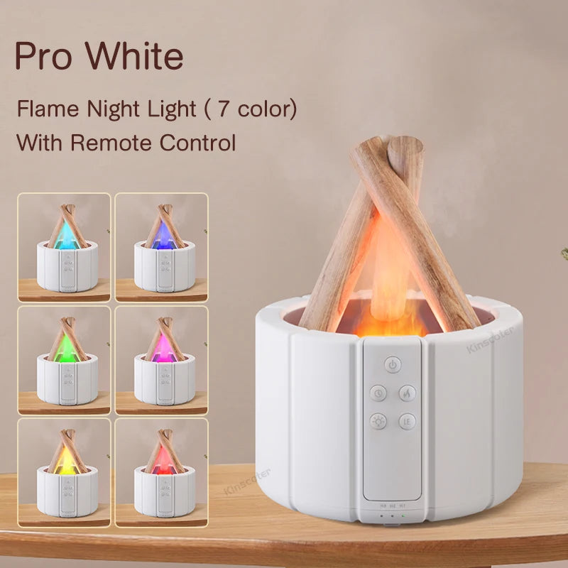 KINSCOTER Simulated Flame Aroma Diffuser Bonfire Air Humidifier Ultrasonic Cool Mist Maker Fogger LED Essential Oil Lamp Difusor — image 9