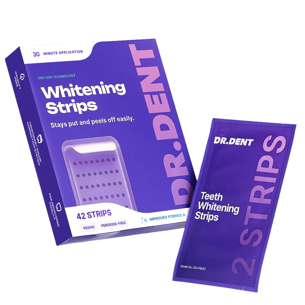 DRDENT Purple Teeth Whitening Strips - 7/21 Whitening Sessions - Non Sensitive Teeth Whitening - Peroxide-Free — image 3