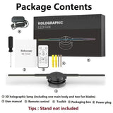 3D Hologram Fan,3D Hologram Projection Light Two Blades 42Cm User-Friendly Plug and Play Holographic Advertising Show LED Lights, Easy Wall Mount Decorations for Holiday Gift — image 2