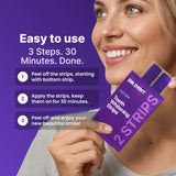 DRDENT Purple Teeth Whitening Strips - 7/21 Whitening Sessions - Non Sensitive Teeth Whitening - Peroxide-Free — image 4