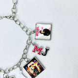 Music Inspired Michael Jackson Charm Bracelet, Vintage Link Chain Bracelet with Microphone, Jacket & Album Charms, Unisex Fan Gift, Back to School — image 6